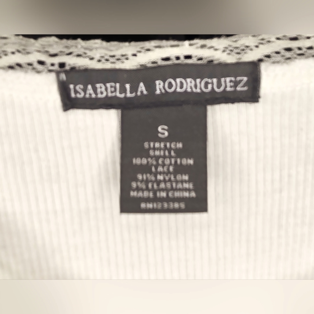 Y2K Isabella Rodriguez Cream Lace Tank Top With Lace Trim Size Small - Picture 7 of 7